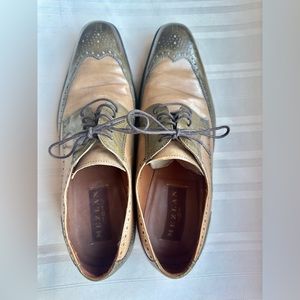 Men’s (made in Spain) LUXURY Leather MEZLAN Two-Toned Shoes.